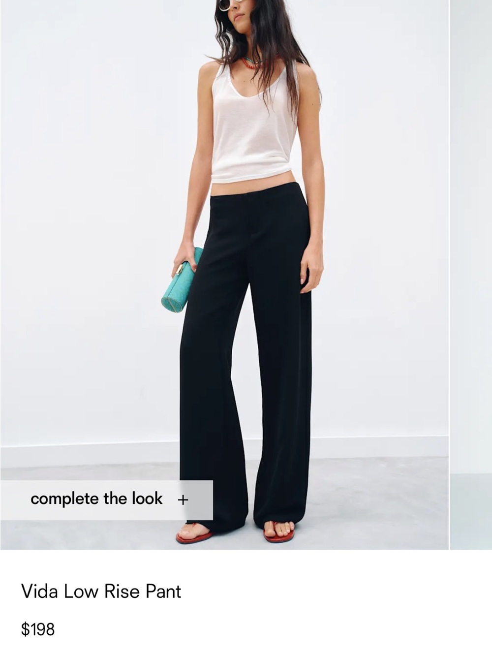 Reformation Vida Low-Rise Wide-Leg Pants — Black